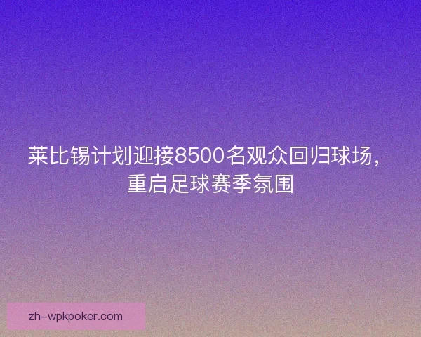 莱比锡计划迎接8500名观众回归球场，重启足球赛季氛围